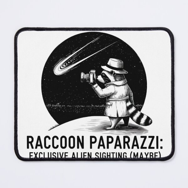 Item preview, Raccoon Paparazzi: Exclusive Alien Sighting (Maybe) designed and sold by AnnDesignStudio.