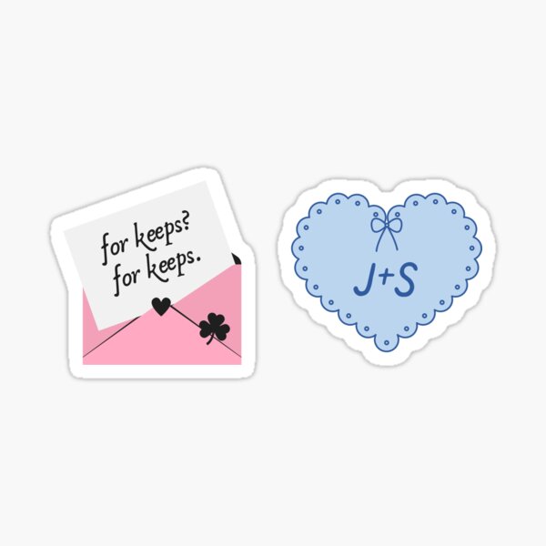 Item preview, for keeps? for keeps pink letter envelope and johnny kavanagh and shannon lynch blue heart pack designed and sold by catdiasart.