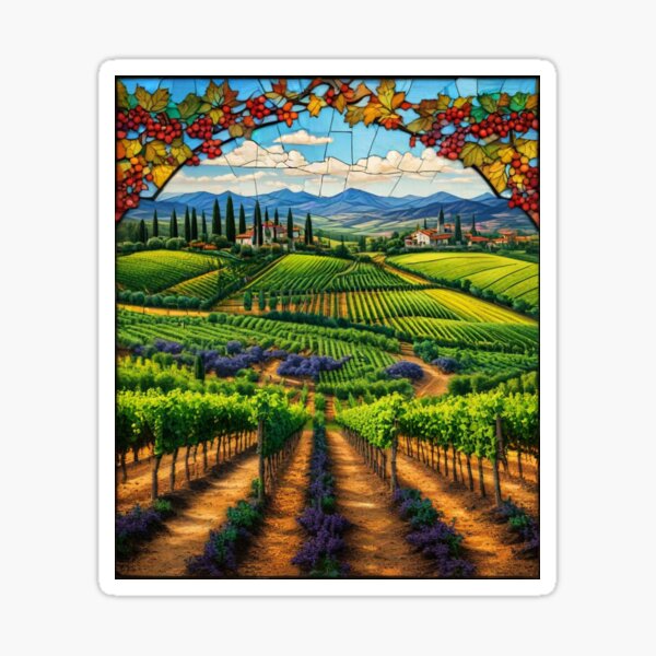 Item preview, Umbria Vinyards, Stained Glass designed and sold by JEJ Visual Art.