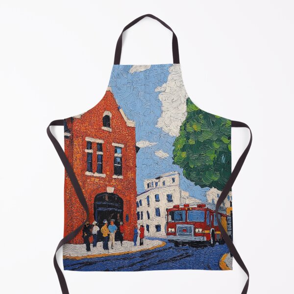 Item preview, Fire station | Post-impressionist painting style designed and sold by ComicsFactory.