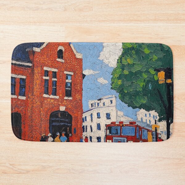Item preview, Fire station | Post-impressionist painting style designed and sold by ComicsFactory.