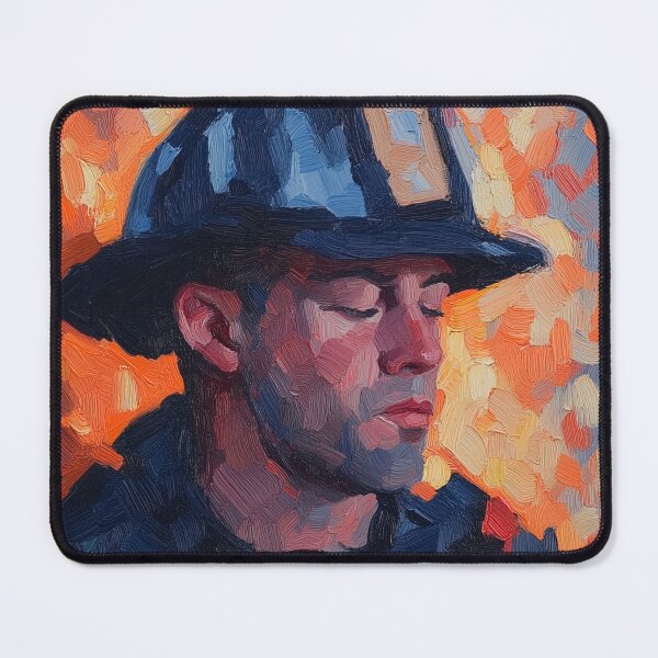 Item preview, Firefighter | Post-impressionist painting style designed and sold by ComicsFactory.