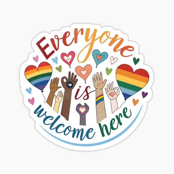 Item preview, Everyone is Welcome Here - Equality, Diversity, Inclusion Art designed and sold by PillowShop ⭐⭐⭐⭐⭐.