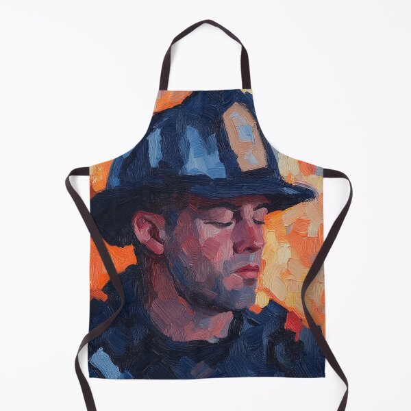 Item preview, Firefighter | Post-impressionist painting style designed and sold by ComicsFactory.