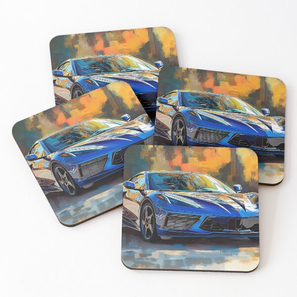 Item preview, Midnight Blue Corvette Stingray C8 – Pop Art Edition VII designed and sold by AutoPopStudio.