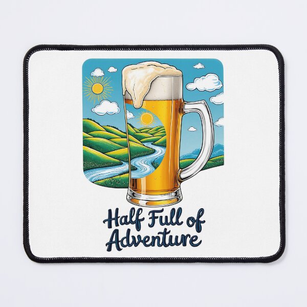 Item preview, Half Full of Adventure - Beer Mug Nature Design designed and sold by likeforcode.