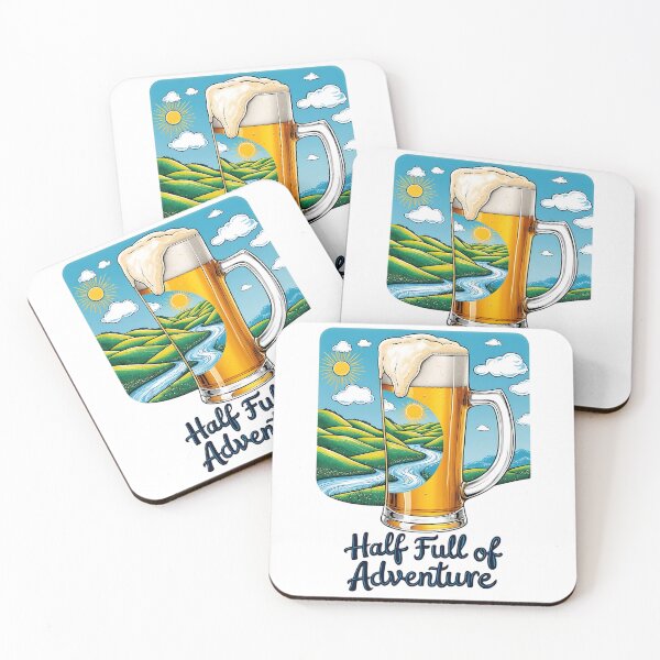 Item preview, Half Full of Adventure - Beer Mug Nature Design designed and sold by likeforcode.