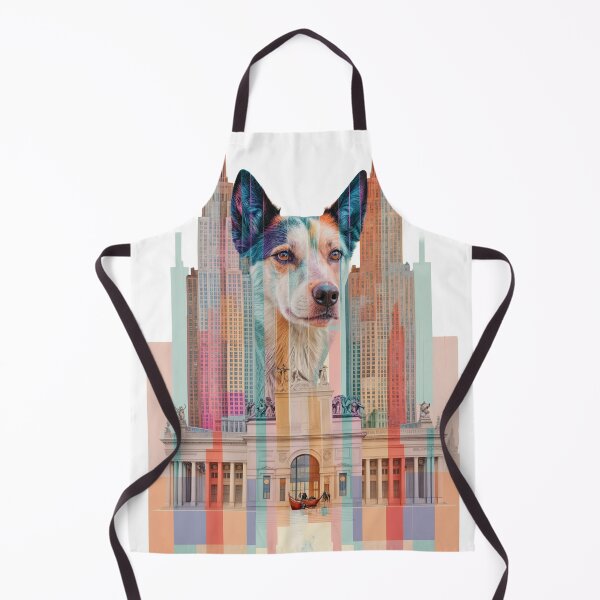 Item preview, Surreal Dog and Cityscape Collage with Architectural Elements designed and sold by ForeverPrintsOK.