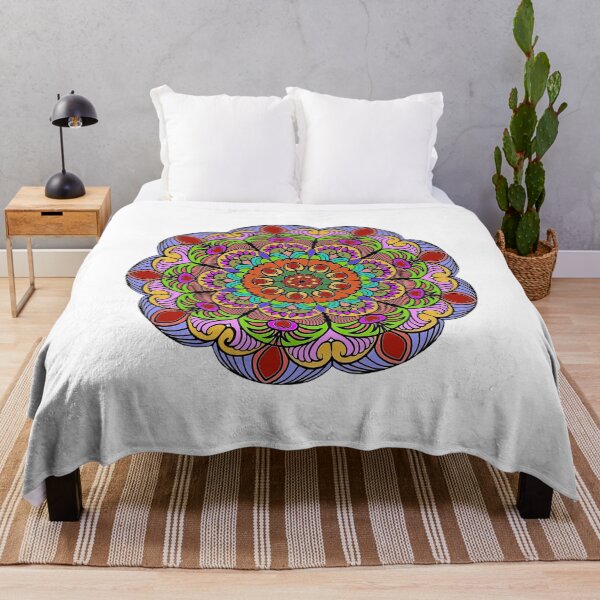 Artikelvorschau, Psychedelisches Farbmandala – Kräftiges, herzzentriertes Boho-Design entworfen und verkauft von Mondee Shop.