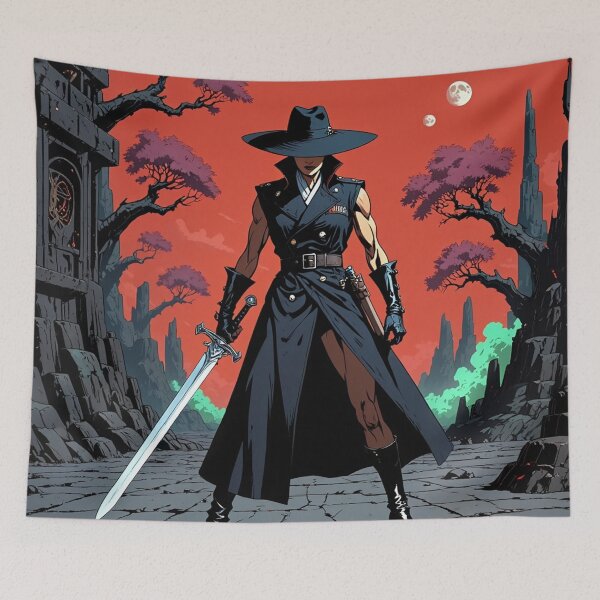 Item preview, Vampire Hunter Denise cool Dracula hunter female warrior art designed and sold by Vintage Designs +.