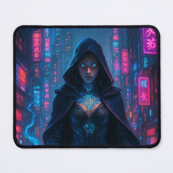 Item preview, Electric Sorceress: A Dark Mage in the Neon City designed and sold by AbstractAnom.