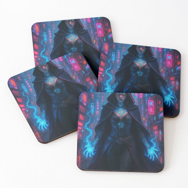 Item preview, Electric Sorceress: A Dark Mage in the Neon City designed and sold by AbstractAnom.
