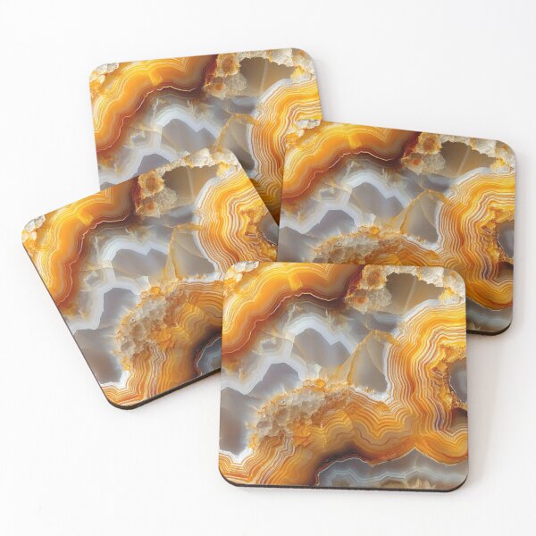 Item preview, Yellow Polished Agate Stone Texture Art designed and sold by SurfaceCraft Studio.