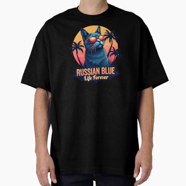 Vista previa del artículo con la obra «Gato Azul Ruso: Vida para siempre - Elegante gato azul ruso», diseñado y vendido por perlham123.