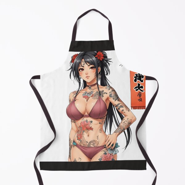 Item preview, Manga girl with tattoos in bikini, 80s designed and sold by EpicMerchRealm.