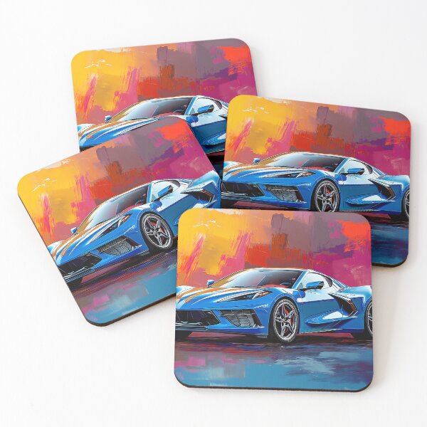 Item preview, Blue Chevrolet Corvette Stingray C8 – Pop Art Edition III designed and sold by AutoPopStudio.