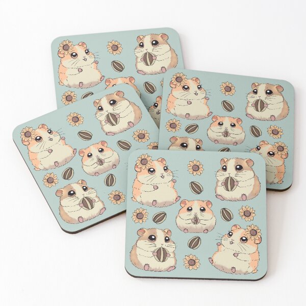 Item preview, Cute Chonky Kawaii Hamsters, Seeds and Sunflowers Illustration designed and sold by SpiritedArtwork.