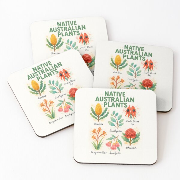 Item preview, Native Australian Plants Infographic Illustration Art Vintage designed and sold by KrisSidDesigns.