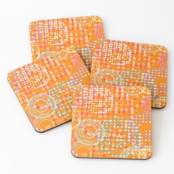 Item preview, Fabric of the Universe Halfdrop on Orange ff8200 designed and sold by Art in My Loft.