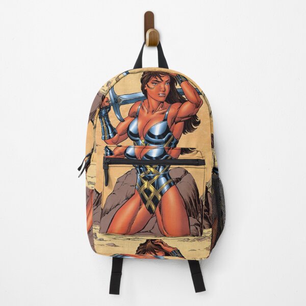 Item preview, Fantasy female warrior woman with sword and armor comic book style vintage art designed and sold by Vintage Designs +.