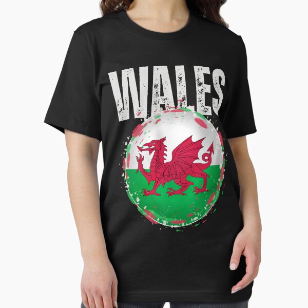 Item preview, Welsh Flag Under Distressed-Lettering "WALES" - Silver Text designed and sold by TimelessLocales.