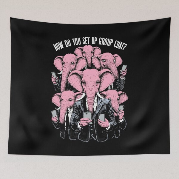 Item preview, Group Chat Setup Problem Funny Elephants Mobile Phone designed and sold by GrandeDuc.