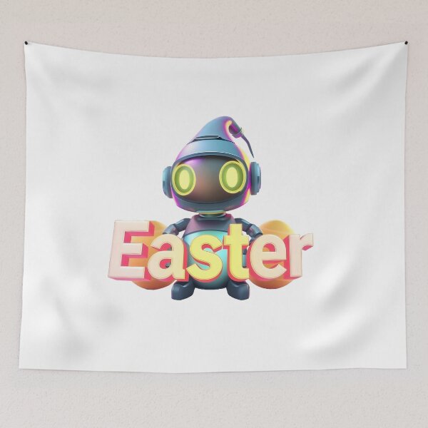 Item preview,  Easter Robot: Retro Futuristic Spring Celebration   designed and sold by AnnDesignStudio.