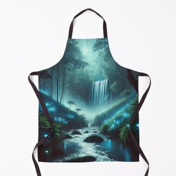 Item preview, Moonlit Serenity: A Glowing Waterfall in the Mystical Forest designed and sold by AbstractAnom.
