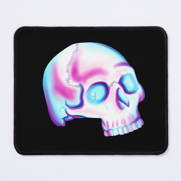 Item preview, Anatomical human skull in blue, pink, magenta and turquoise with black border designed and sold by katecheerycake.