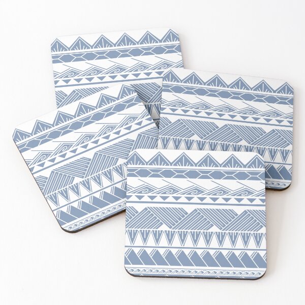 Item preview, White and Lighter Blue Tribal Pattern designed and sold by Steeb757.