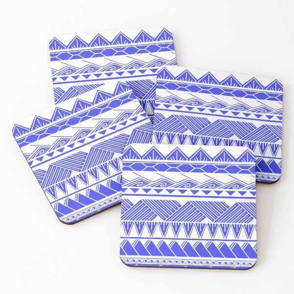 Item preview, White and Light Blue Tribal Pattern designed and sold by Steeb757.