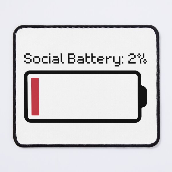 Item preview, Social Battery: 2% – Funny Introvert Sticker Shirt Mug designed and sold by LootRespawn.