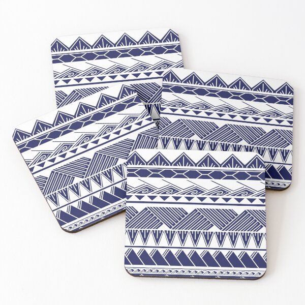 Item preview, White and Navy Blue Tribal Pattern designed and sold by Steeb757.