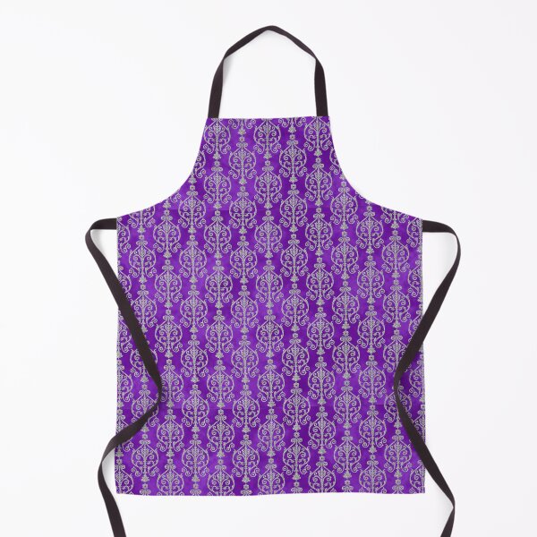 Item preview, Silver thread vertical scrollwork pattern on purple velvet background. designed and sold by claireseyeview.
