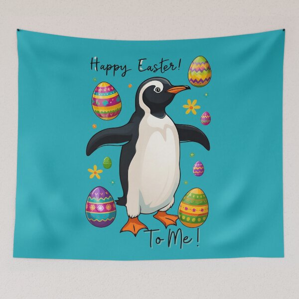 Item preview, Happy Easter To Me, Happy Easter Penguin, Happy Easter, Penguin, designed and sold by GOLDENGARDENART.