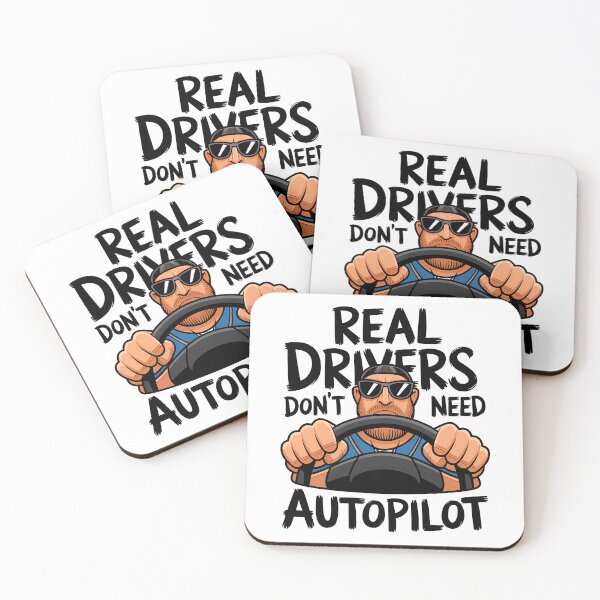 Item preview, Real Drivers Don’t Need Autopilot – Funny Cartoon Driver designed and sold by KateVil.
