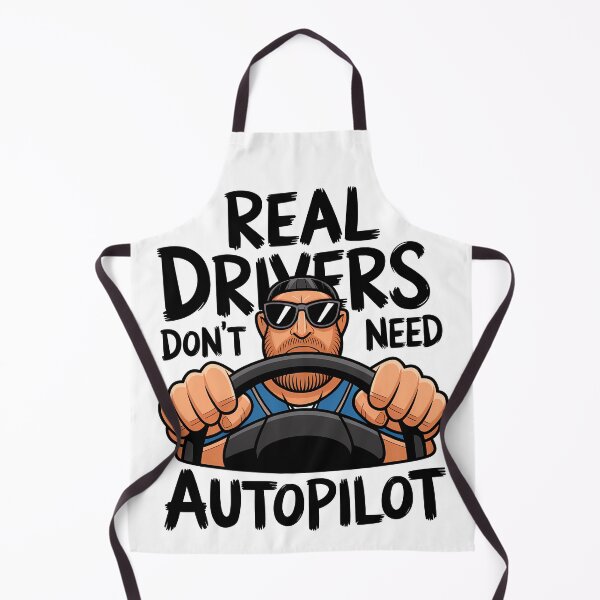 Item preview, Real Drivers Don’t Need Autopilot – Funny Cartoon Driver designed and sold by KateVil.