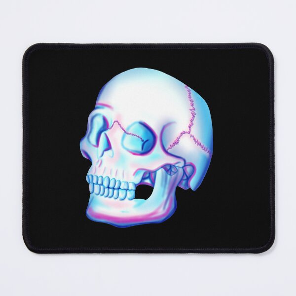 Item preview, Anatomical human skull in blue, pink, magenta and turquoise with black border designed and sold by katecheerycake.