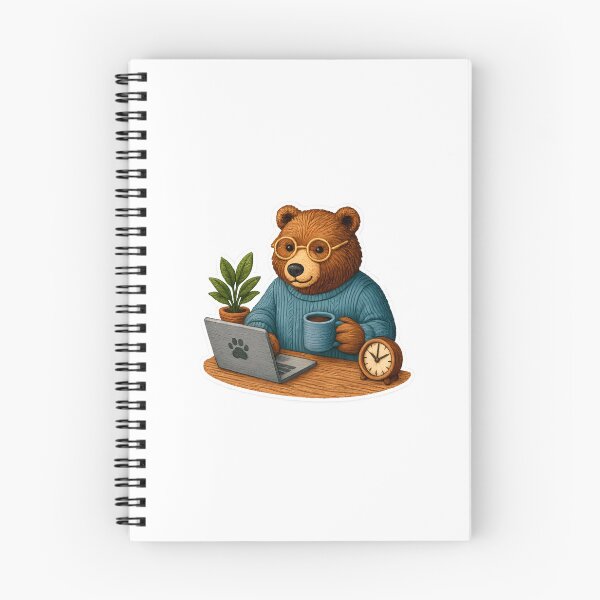 Item preview, Work from Home Bear Embroidered Patch – Cozy Productivity Vibes designed and sold by #Adulting Central.