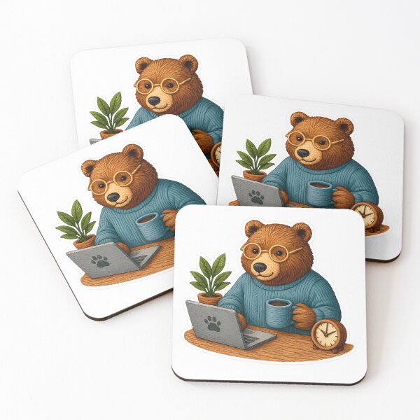 Item preview, Work from Home Bear Embroidered Patch – Cozy Productivity Vibes designed and sold by #Adulting Central.