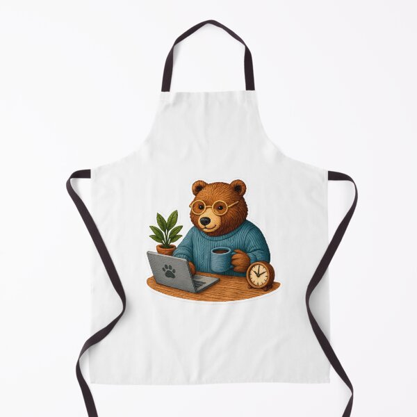 Item preview, Work from Home Bear Embroidered Patch – Cozy Productivity Vibes designed and sold by #Adulting Central.