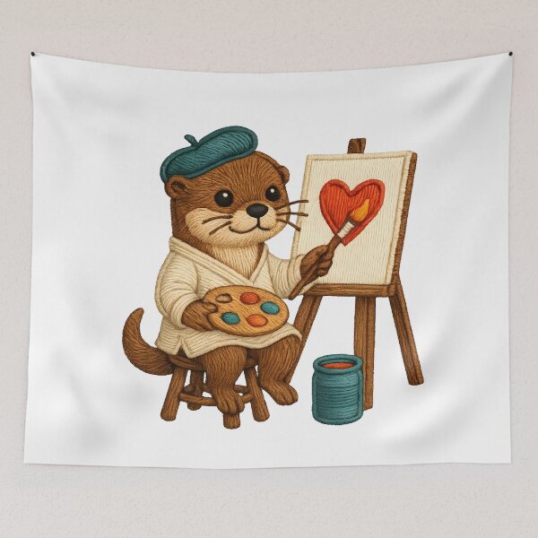 Item preview, Artist Otter Embroidered Patch – Wholesome Creative Moment designed and sold by #Adulting Central.