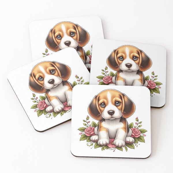 Item preview, Adorable sweet beagle puppy with roses designed and sold by nicnacc.