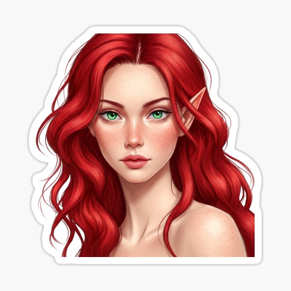 Item preview, Photorealistic Red-Haired Elf Portrait: Close-Up Beauty designed and sold by Gury lMichal Designs.