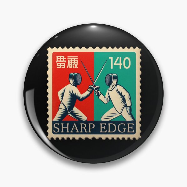 Item preview, Sharp Edge Fencing Vintage Postage Stamp Retro Duel Sports Design designed and sold by No1RetroStamps.