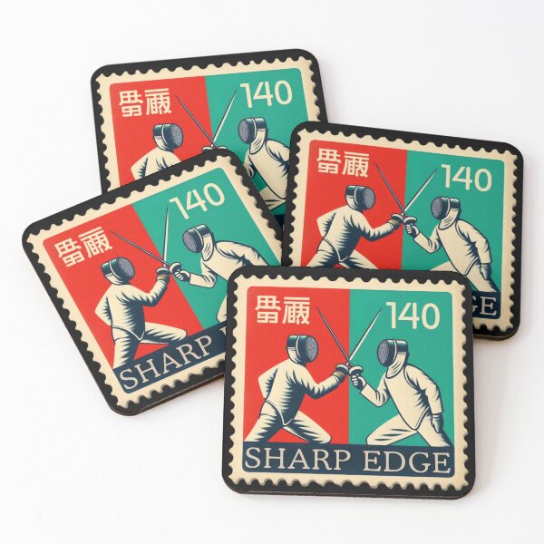 Item preview, Sharp Edge Fencing Vintage Postage Stamp Retro Duel Sports Design designed and sold by No1RetroStamps.