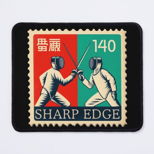 Item preview, Sharp Edge Fencing Vintage Postage Stamp Retro Duel Sports Design designed and sold by No1RetroStamps.