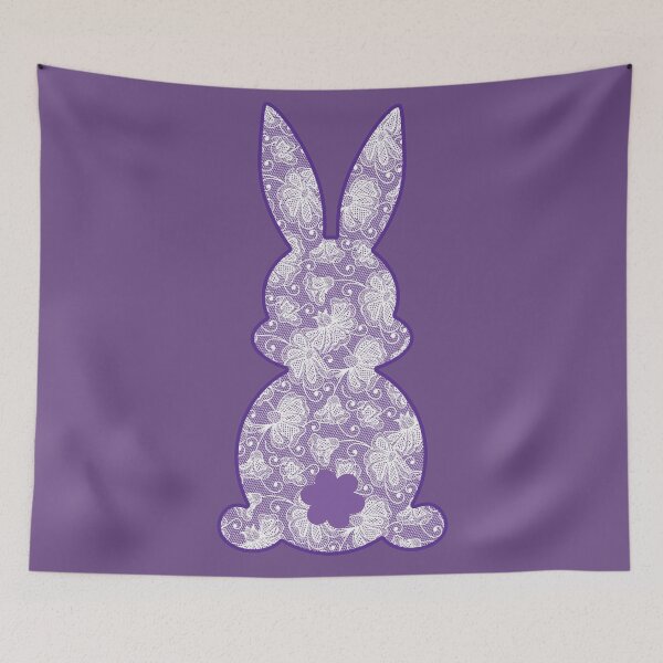 Item preview, Whimsical Springtime Lace Easter Bunny Silhouette designed and sold by FaeryNuff.