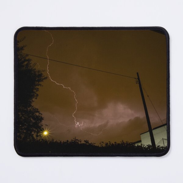 Item preview, Lightning Over the City – Urban Storm Photography Print designed and sold by tommy3613.