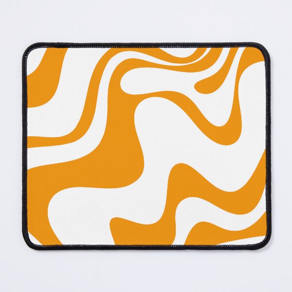 Item preview, Retro Liquid Swirl Abstract Pattern 2 in Orange and White designed and sold by kierkegaard.